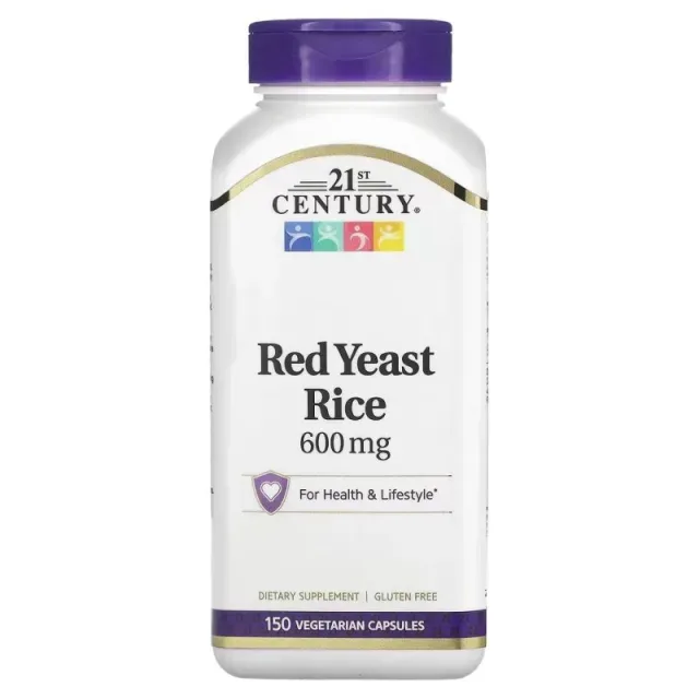 Червоний дріжджовий рис 21st Century Red Yeast Rice 600 mg, 150 вегакапсул
