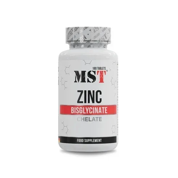Цинк безгліцинат MST Nutrition Zinc Chelate Bisglycinate, 180 таблеток