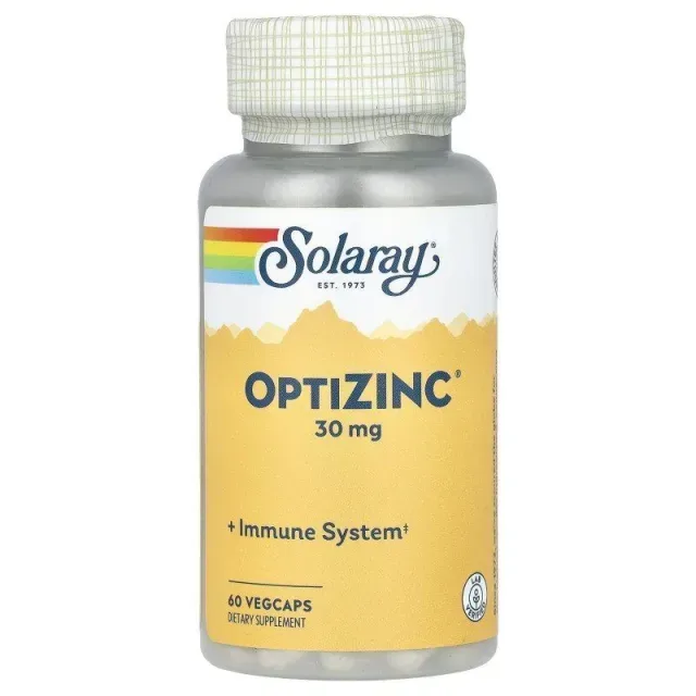 Цинк Solaray OptiZinc 30 mg, 60 вегакапсул