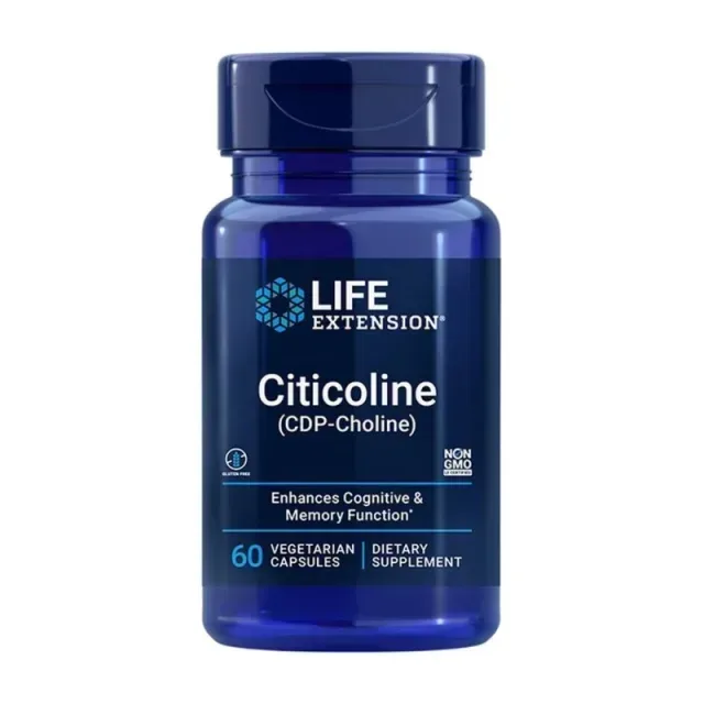 Цитиколін Life Extension Citicoline, 60 вегакапсул для підтримки мозку,уваги та пам'яті