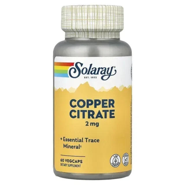 Цитрат міді Solaray Copper Citrate 2 mg, 60 вегакапсул