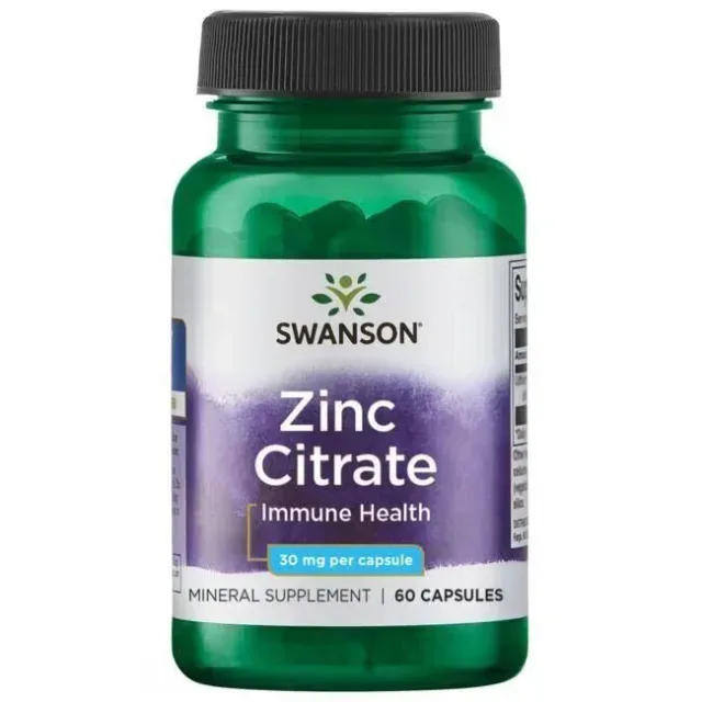 Цитрату цинку Swanson Zinc Citrate 30 mg, 60 капсул для підтримки зору та імунітету