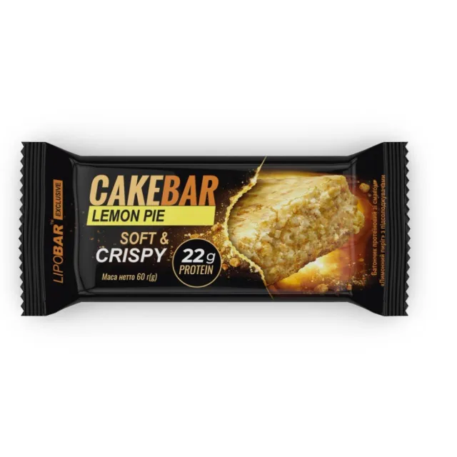 Десертний протеїновий батончик LipoBar Cake Bar, 60 грам - Лимонний пиріг