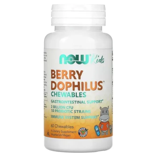 Дитячі пробіотики NOW Kids BerryDophilus 2 Billion Chewables, 60 жувальних таблеток - Ягоди