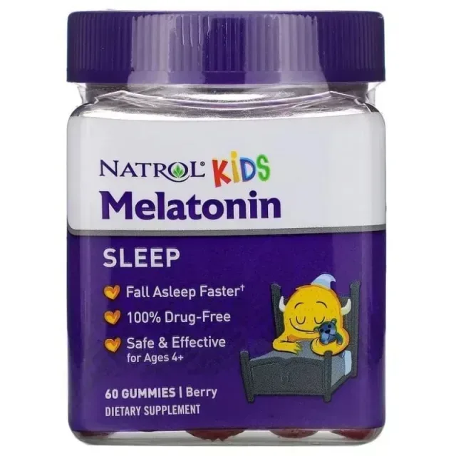 Дитячий мелатонін Natrol Kids Melatonin 1 mg, 60 желейок - Ягоди для гарного сну