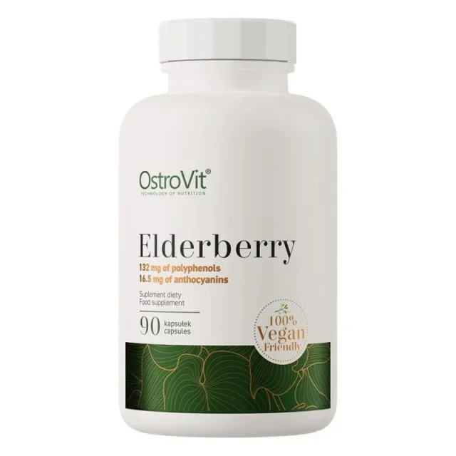 Экстракт бузины OstroVit Vege Elderberry, 90 капсул для поддержки иммунной системы