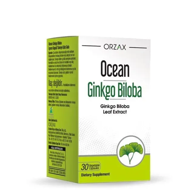 Екстракт гінкго білоба Orzax Ocean Ginkgo Biloba, 30 капсул для поліпшення мозкового кровообігу