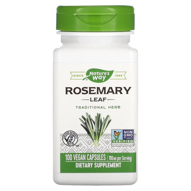 Екстракт листя розмарину Nature's Way Rosemary Leaves, 100 капсул для підтримки пам’яті та кровообігу