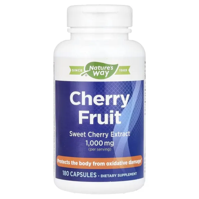 Экстракт плодов сладкой черешни Nature's Way Cherry Fruit, 180 капсул для поддержки суставов и опорно-двигательного аппарата