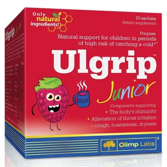Экстракт ромашки, бузина,витамин С Olimp Sport Nutrition Ulgrip Junior, 10*6,5 грамм - Малина для детей
