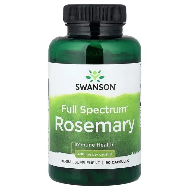 Екстракт розмарину Swanson Rosemary 400 mg Full Spectrum, 90 капсул