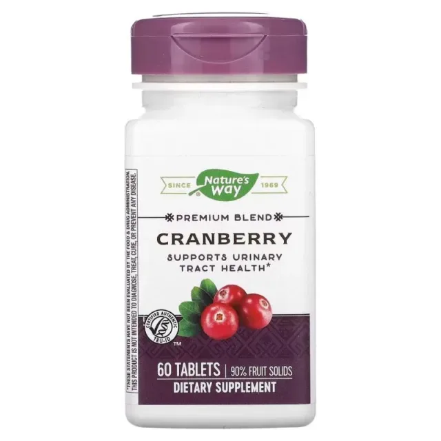 Экстракт клюквы Nature's Way Cranberry Premium Blend, 60 таблеток для поддержки мочевыводящей системы