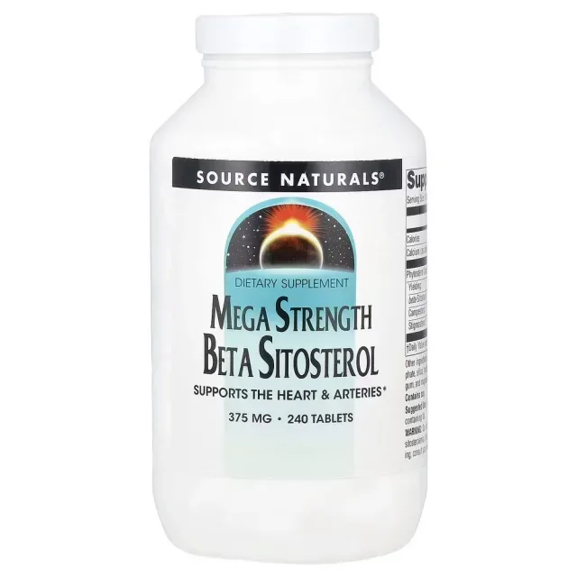 Фітостероли Source Naturals Beta Sitosterol 375 mg Mega Strength, 240 капсул