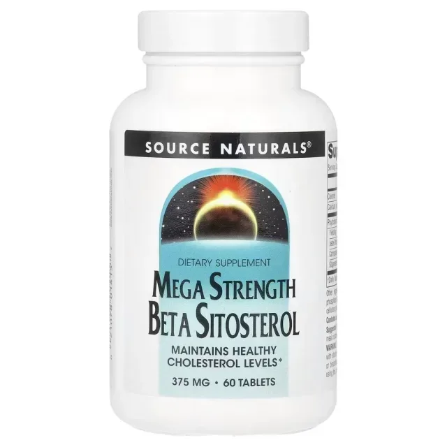 Фітостероли Source Naturals Beta Sitosterol 375 mg Mega Strength, 60 капсул