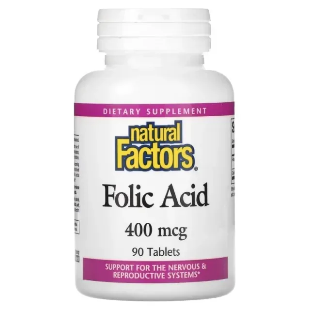 Фолієва кислота Natural Factors Folic Acid 400 mcg, 90 таблеток