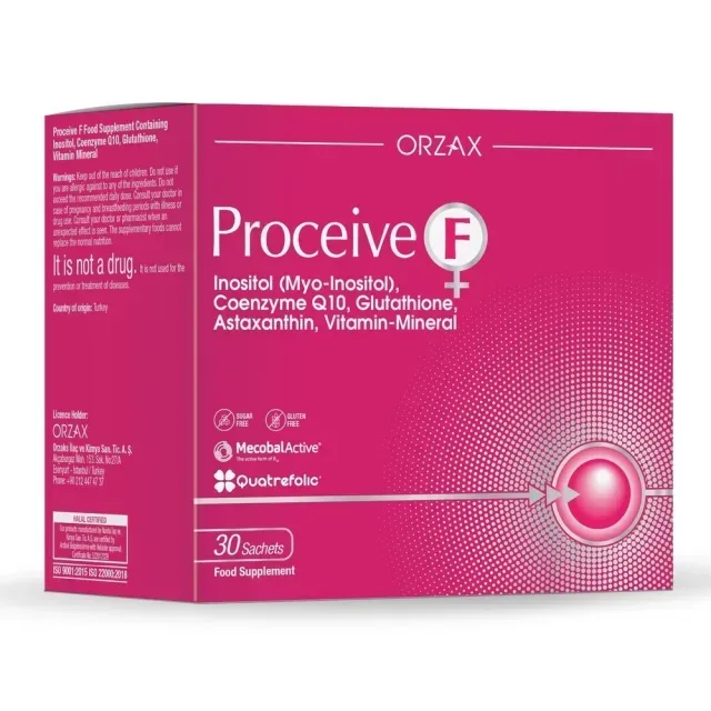 Формула для жінок Orzax Proceive F, 30 саше для підтримки здоров'я репродуктивної системи