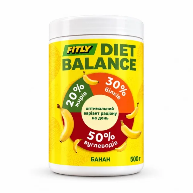 Функціональний коктейль Fitly Diet Balance, 500 грам - Банан