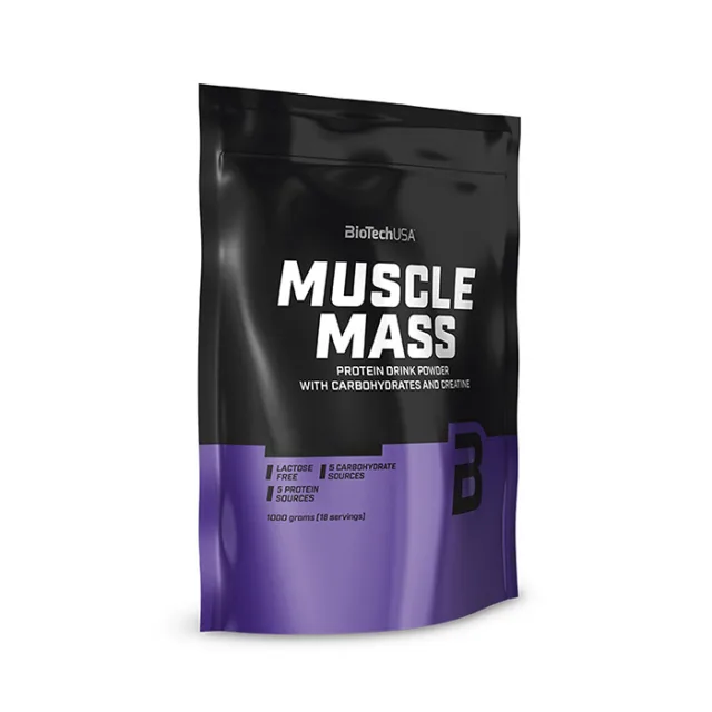 Гейнер BioTech Muscle Mass, 1 кг - Ваніль