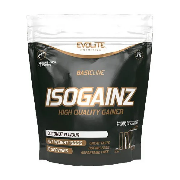 Гейнер Evolite Nutrition IsoGainz, 1 кг - Кокос