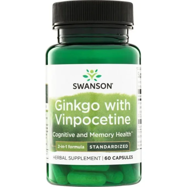 Ginkgo with Vinpocetine, 60 капсул