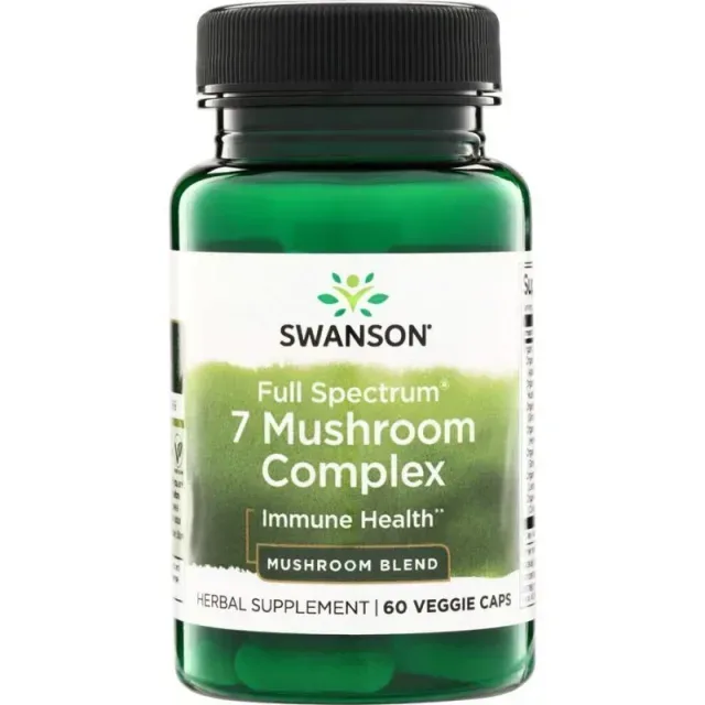 Грибний комплекс Swanson 7 Mushroom Complex Full Spectrum, 60 капсул