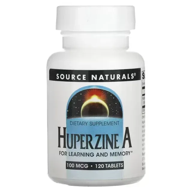 Гуперцин А Source Naturals Huperzine A 100 mcg, 120 таблеток для підтримки ерудиції та пам'яті