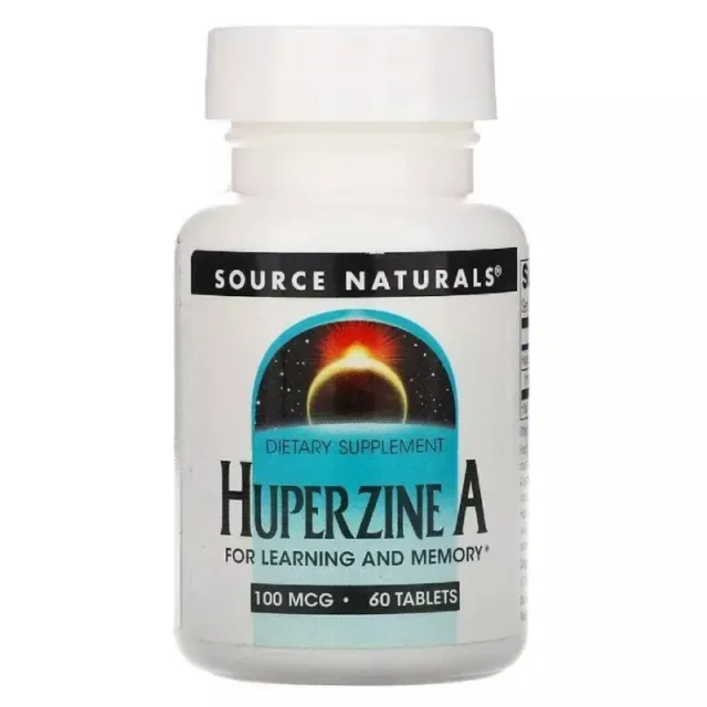 Гуперцин А Source Naturals Huperzine A 100 mcg, 60 таблеток для підтримки ерудиції та пам'яті