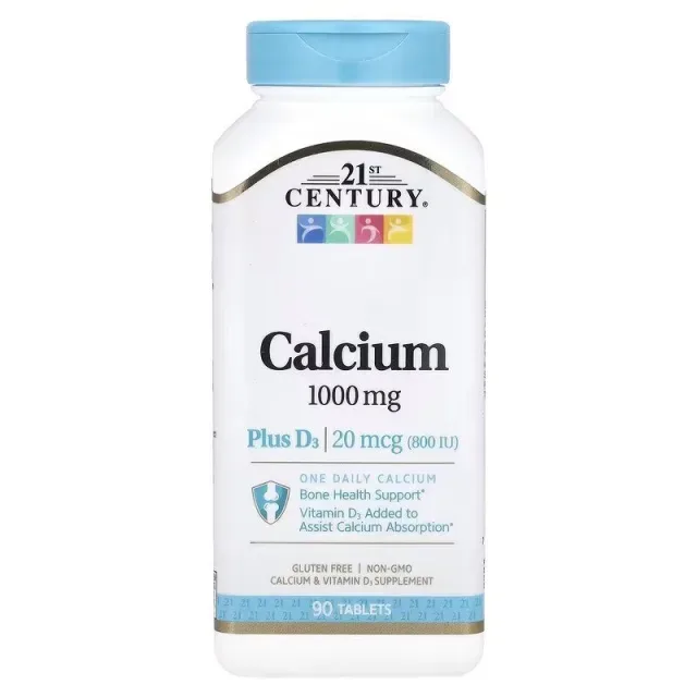 Кальцій і вітамін D 21st Century Calcium Plus D3, 90 таблеток