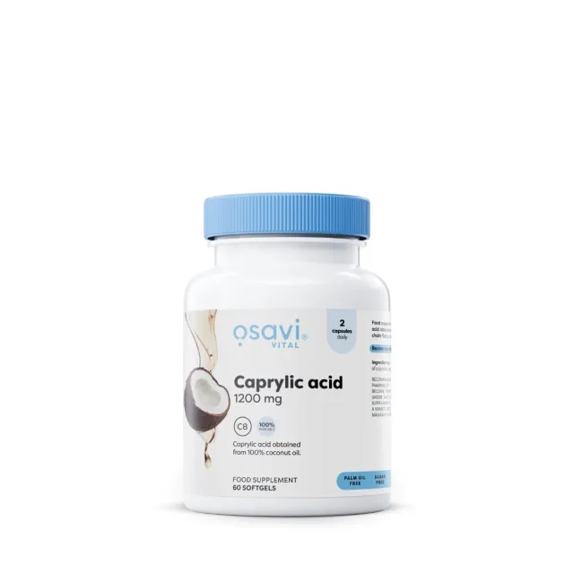 Каприлова кислота Osavi Caprylic acid 1200 mg, 60 капсул