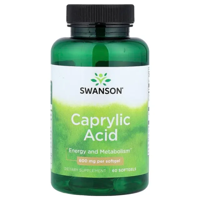 Каприлова кислота Swanson Caprylic Acid 600 mg, 60 капсул