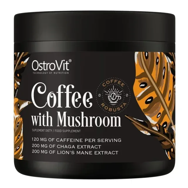 Кофе с экстрактами грибов OstroVit Coffee with Mushrooms, 150 грамм с добавлением L-теанина и ниацина