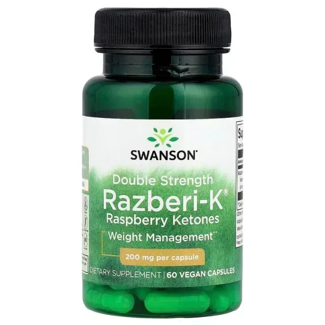 Кетони малини Swanson Razberi-K 200 mg, 60 вегакапсул