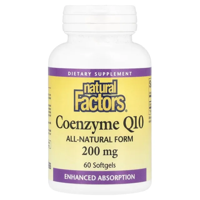 Коензим Q10 Natural Factors Coenzyme Q10 200 mg, 60 капсул