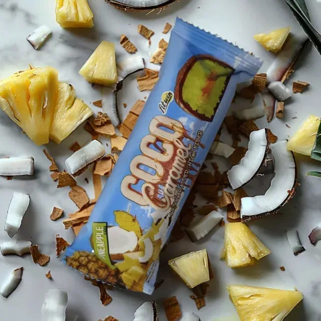 Кокосово-карамельний батончик FitWin Coco Caramel No Sugar Added, 40 грам - Ананас без доданого цукру