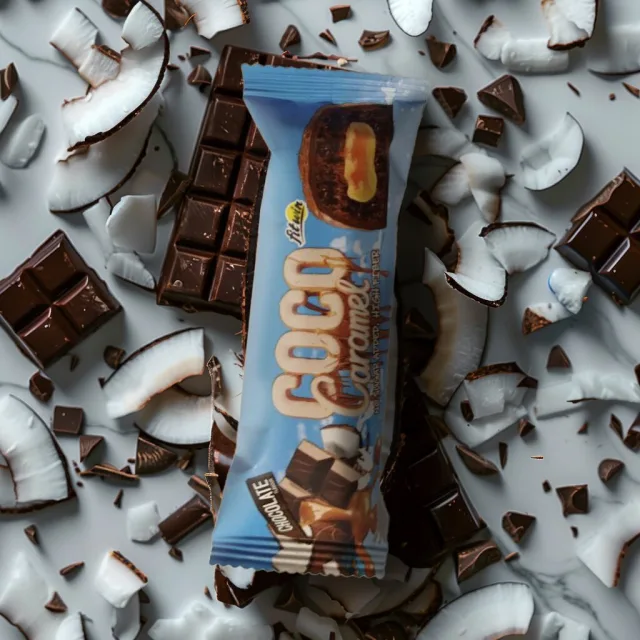 Кокосово-карамельний батончик FitWin Coco Caramel No Sugar Added, 40 грам - Шоколад без доданого цукру