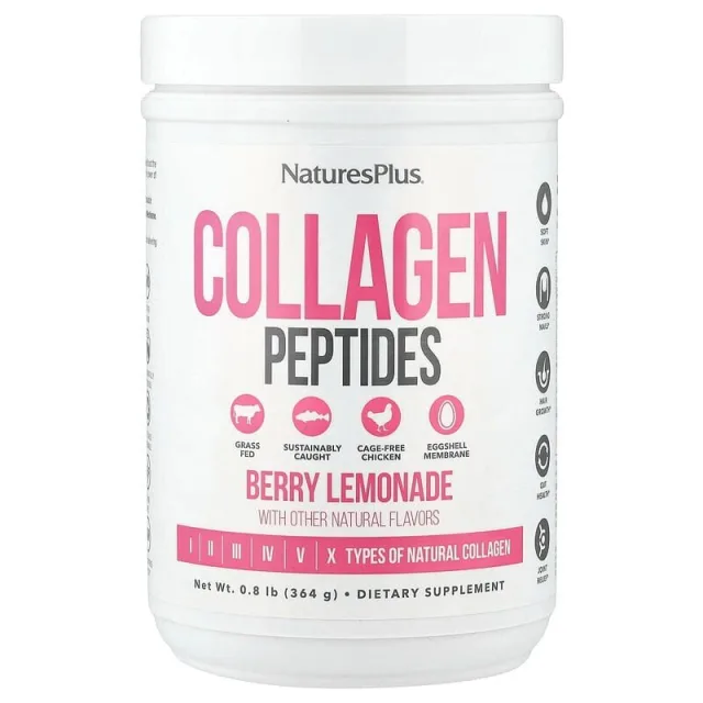 Коллаген Natures Plus Collagen Peptides, 364 грамм - Ягодный лимонад