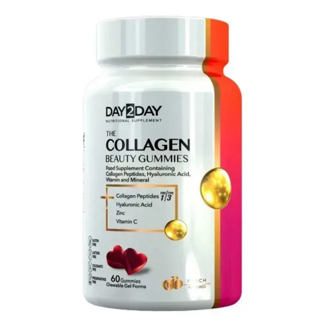 Коллаген Orzax Day2Day The Collagen Gummies, 60 желеек для поддержки кожи, волос и ногтей