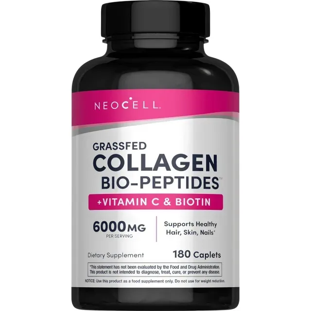 Колагенові пептиди типів I та III Neocell Grassfed Collagen Peptides + C & Biotin, 180 таблеток