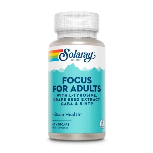 Комплекс для концентрації Solaray Focus for Adults, 60 вегакапсул