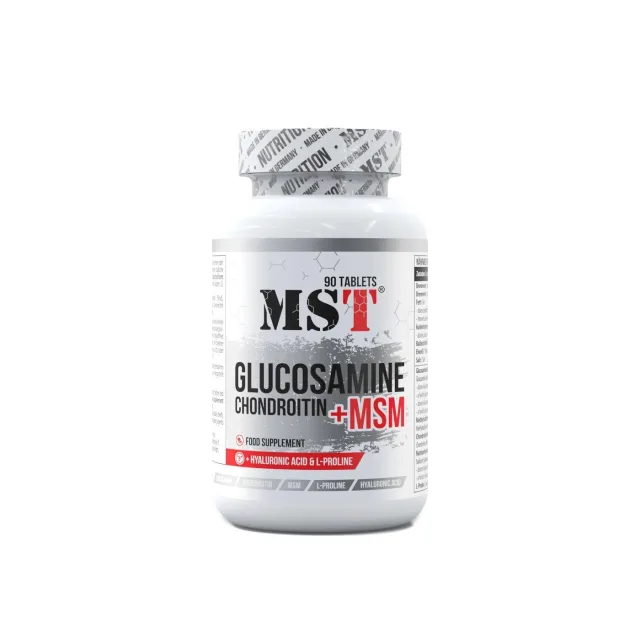 Комплекс для суглобів MST Nutrition Glucosamine Chondroitin MSM + Hyaluron, 90 таблеток
