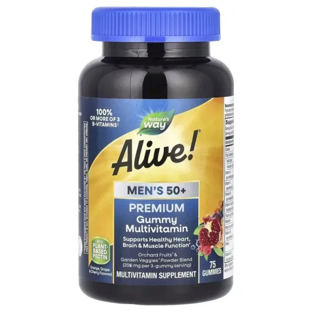 Комплекс для здоровья мужчин 50+ Nature's Way Alive! Men's 50+ Premium Gummy, 75 желеек