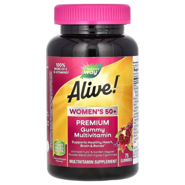 Комплекс для здоровья женщин 50+ Nature's Way Alive! Women's 50+ Premium Gummy, 75 желеек