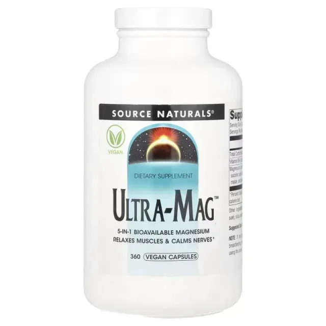 Комплекс магнию Source Naturals Ultra-Mag, 360 вегакапсул з п'яти форм