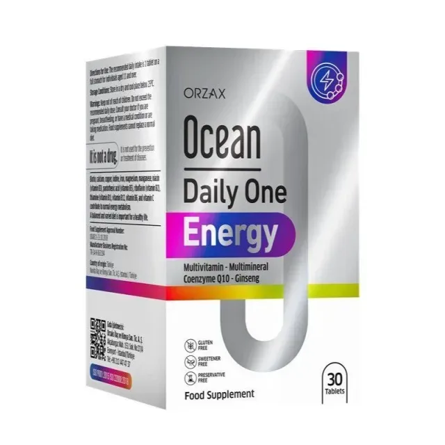 Комплексний препарат Orzax Ocean Daily One Energy, 30 таблеток для підвищення рівня енергії