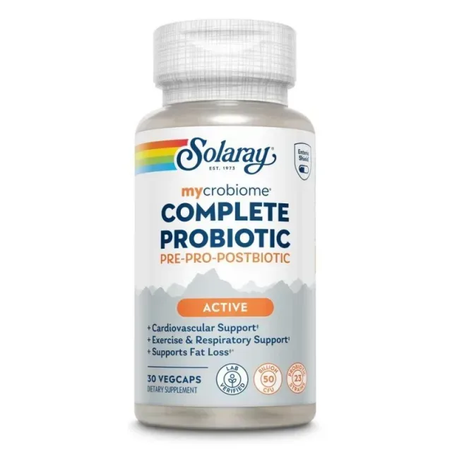 Комплексний пробіотик Solaray Mycrobiome Complete Probiotic Active, 30 вегакапсул