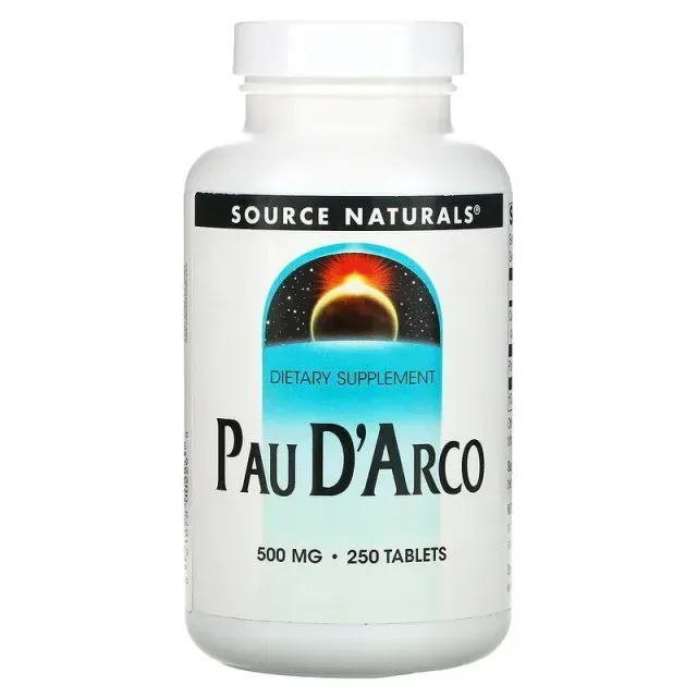 Кора муравьиного дерева Source Naturals Pau D'Arco 500 mg, 250 таблеток для поддержки печени