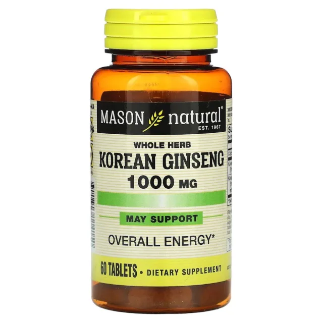 Корейський женьшень Mason Natural Korean Ginseng Whole Herb, 60 таблеток