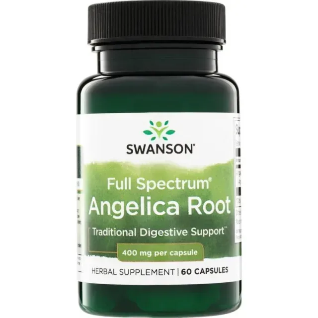 Корень дягиля Swanson Angelica Root 400 mg Full Spectrum, 60 капсул