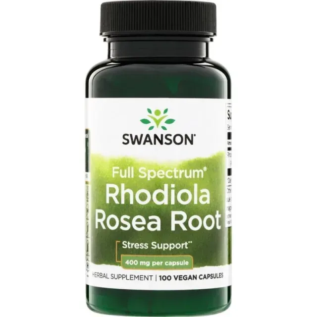 Корінь родіоли рожевої Swanson Rhodiola Rosea Root 400 mg Full Spectrum, 100 капсул