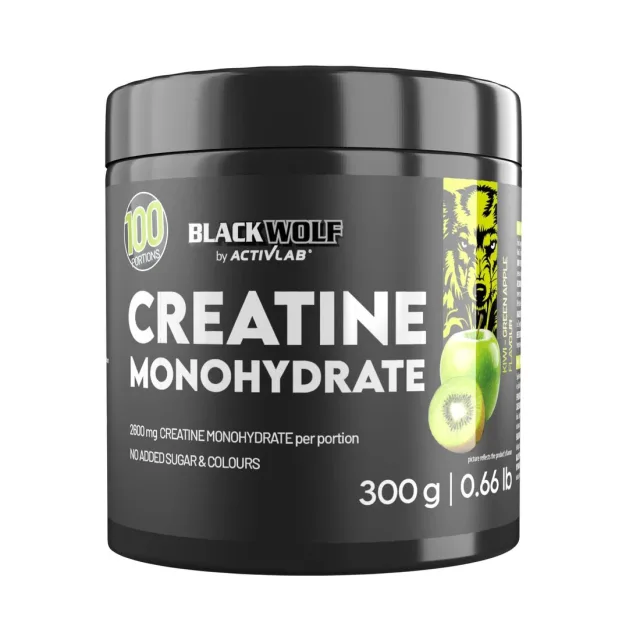 Креатин моногідрат ActivLab Black Wolf Creatine Monohydrate, 300 грам - Ківі-яблуко